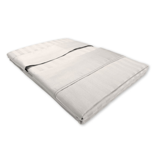 Completo Lenzuola Matrimoniali Cotone Grigio Chiaro Levante, Set Lenzuola Letto Matrimoniale, Raso Puro Cotone Rigato