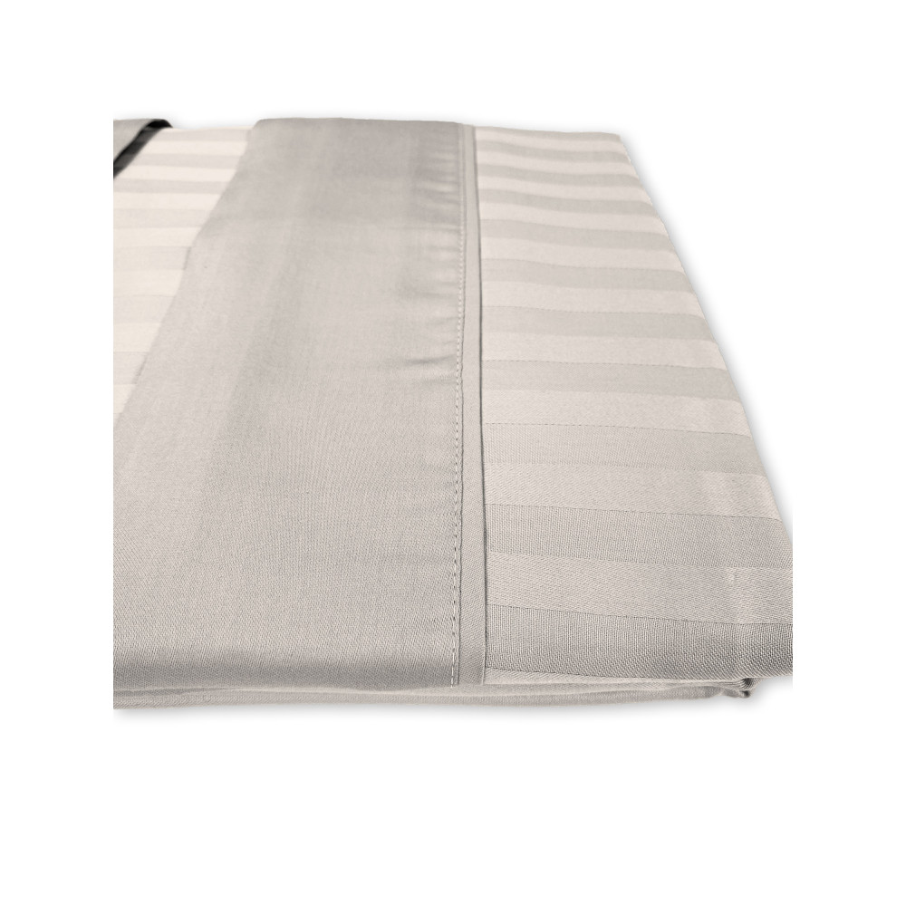 Levante light grey cotton double sheets set, double bed sheet set, striped pure cotton satin