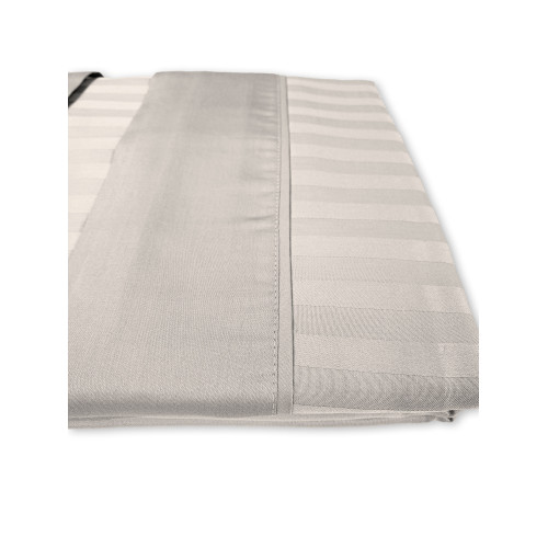 Levante light grey cotton double sheets set, double bed sheet set, striped pure cotton satin