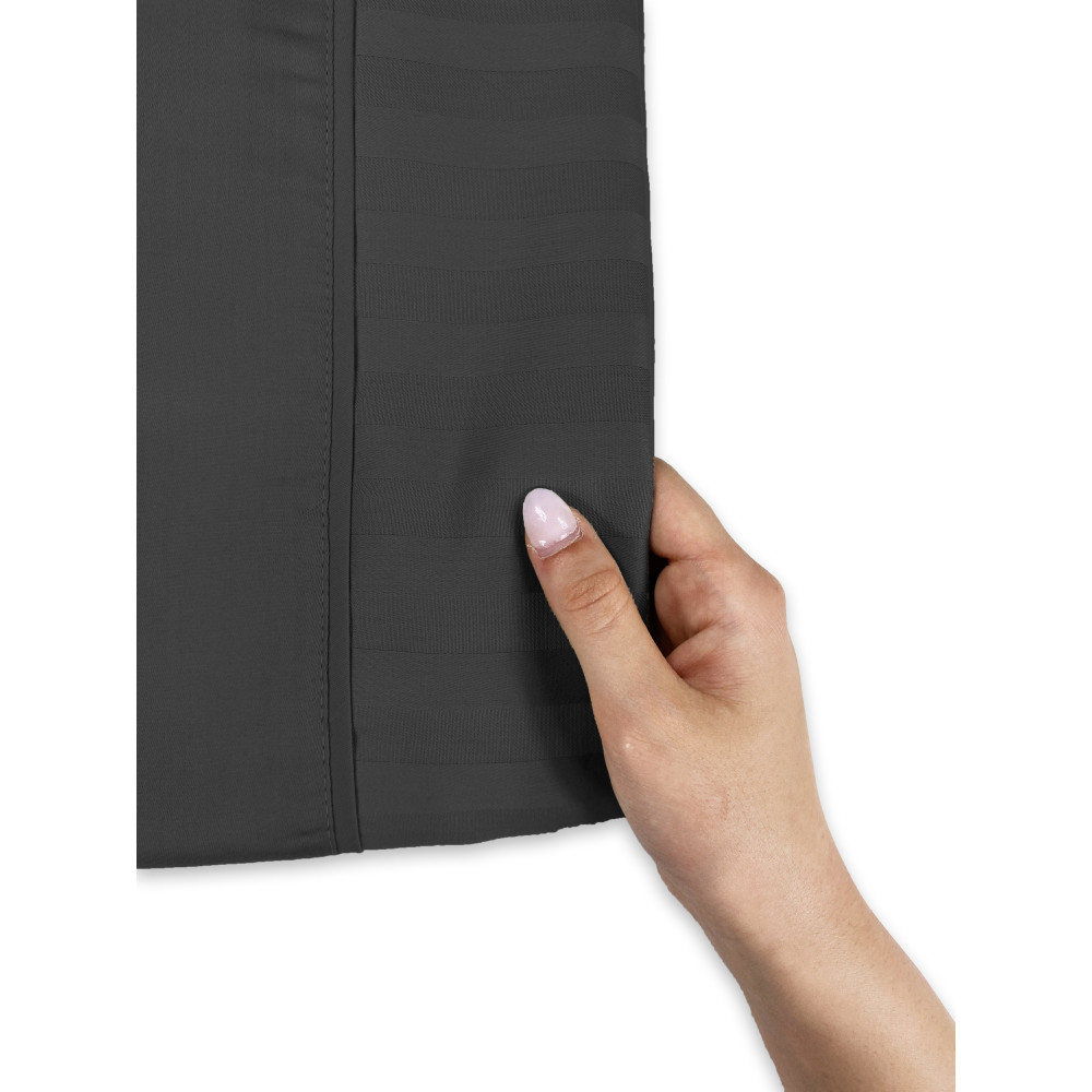 Levante Black Cotton Double Sheets Set, Double Bed Sheet Set, Striped Pure Cotton Satin