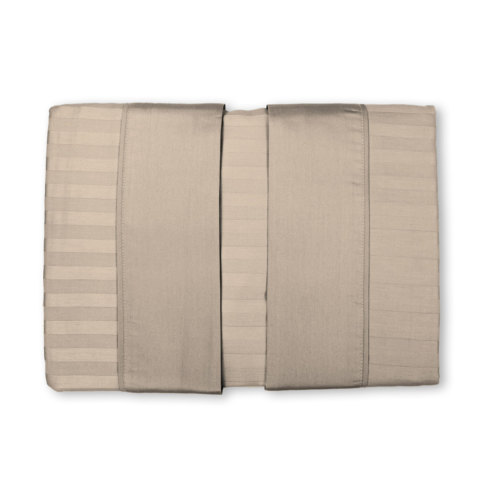 Levante dove grey cotton double sheet set, double bed sheet set, pure striped cotton satin