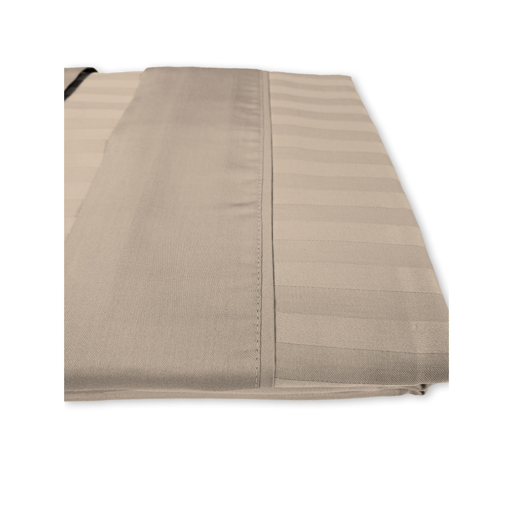 Levante dove grey cotton double sheet set, double bed sheet set, pure striped cotton satin