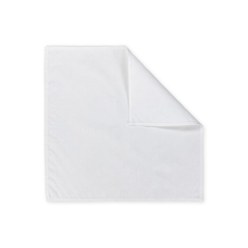 Set of 4 White Cotton Napkins, Napkins Fabric 42x42 cm, Flanders, 4-sided hem, 100% Pure Cotton