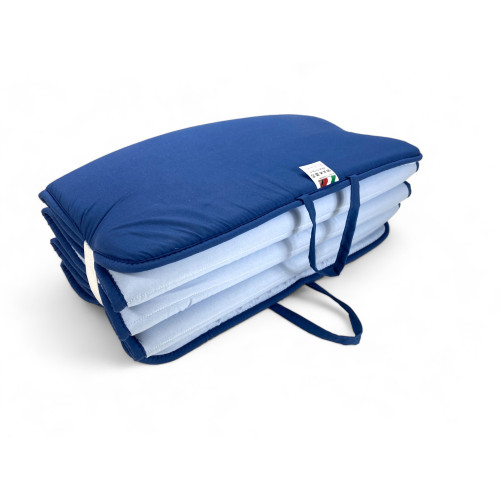 Klappmatte für Strandbett, Liegestuhl, Schwimmbad, Double Face 52x200 und Dicke 2 cm, mit Griffen, Farbe Blau/Hellblau