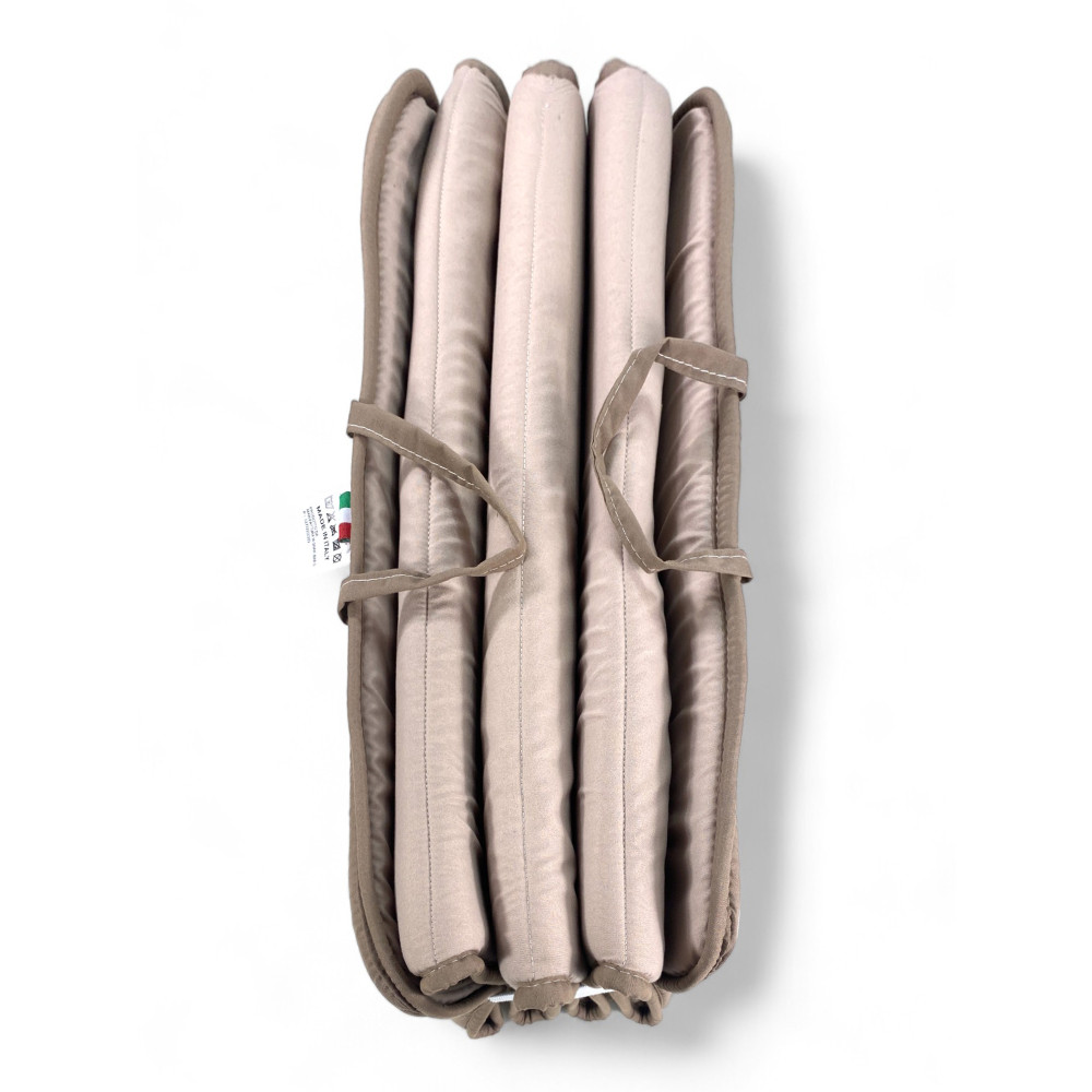 Materassino Pieghevole per Lettino Mare, Sdraio, Piscina, Double Face 52x200 e spessore 2 cm, con maniglie, colore Beige/Tortora