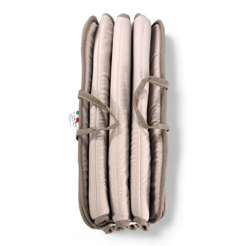 Matelas pliant pour lit de plage, transat, piscine, double face 52x200 et 2 cm d’épaisseur, avec poignées, couleur beige/gris to