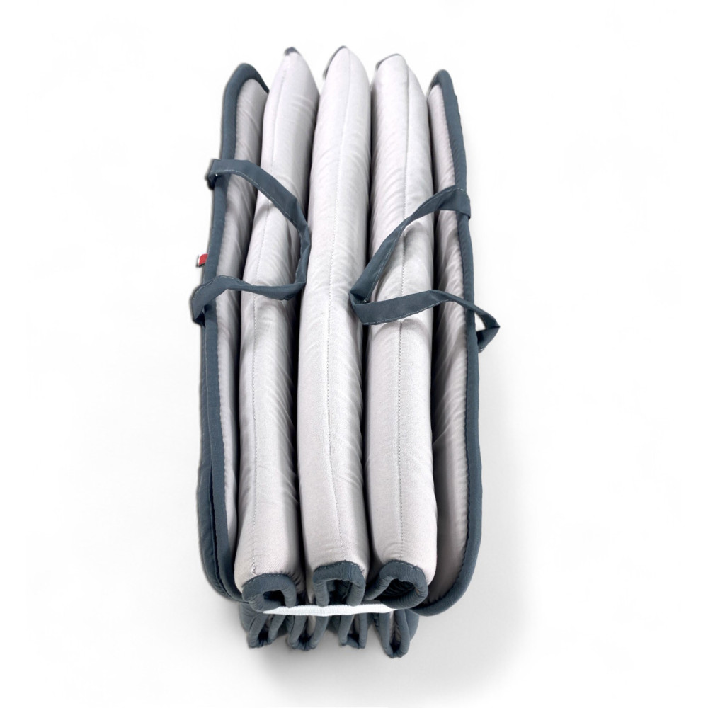 Klappmatratze für Strandbett, Liegestuhl, Schwimmbad, Double Face 52x200 und 2cm dick, mit Griffen, Dunkel- und Hellgrau