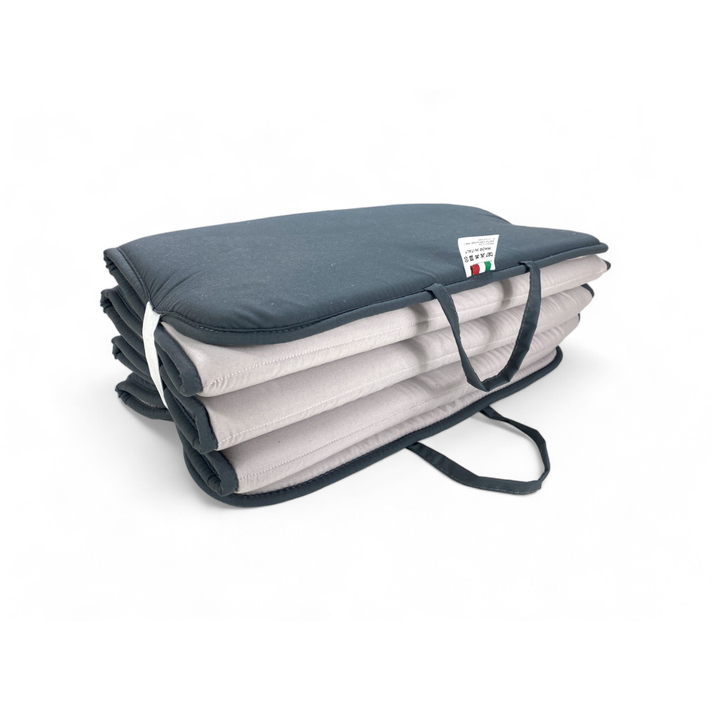 Folding Mattress for Beach Bed, Deckchair, Swimming Pool, Double Face 52x200 and 2cm thick, with handles, Dark and Light Grey