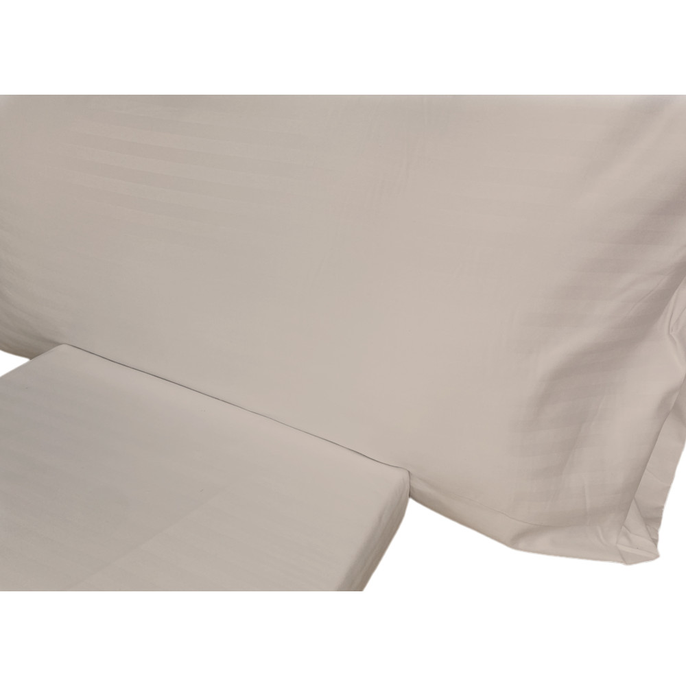 Doppellaken-Set aus Mikrofaser, taubengrau, gestreifter Satin, ohne Bügeleisen, 2 Quadrate