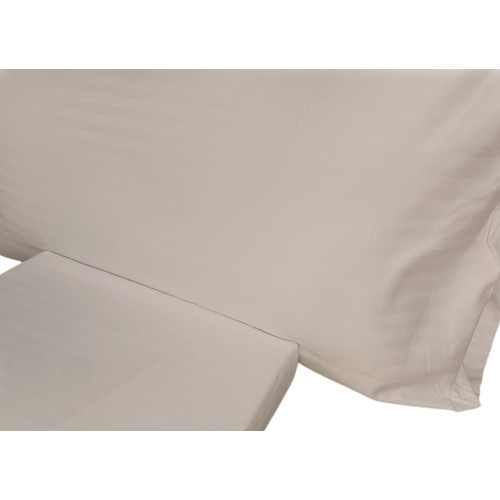 Doppellaken-Set aus Mikrofaser, taubengrau, gestreifter Satin, ohne Bügeleisen, 2 Quadrate