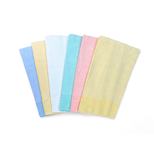 Set 6 Asciugamani Bagno Grandi, Modello Venere, Jacquard, Puro Cotone, Colori Assortiti, Made in Italy