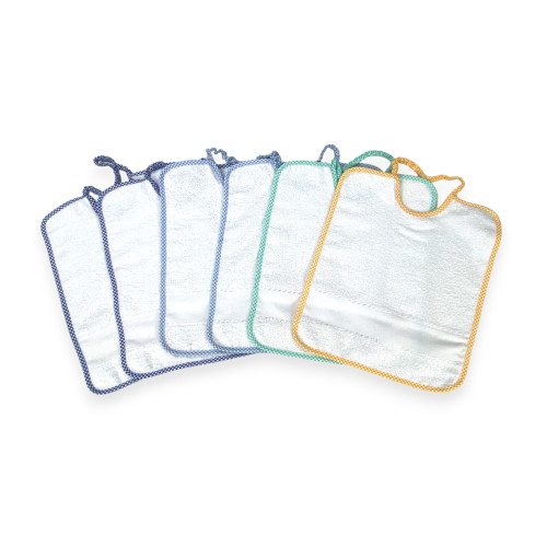 SET 6 LÄTZCHEN FÜR KINDER DAUMEN CM © . 28x33 elastischer Knebel aus reiner Baumwolle mit AIDA Canvas zum Besticken des Namens