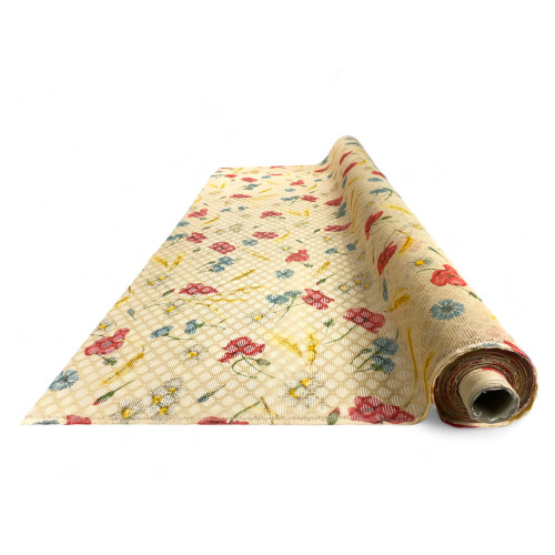 Poppy Floral Fancy Meter Mosquito Net, Rhombus Net, 150 cm Height, Made in Italy, Easy Installation, Anti Insects