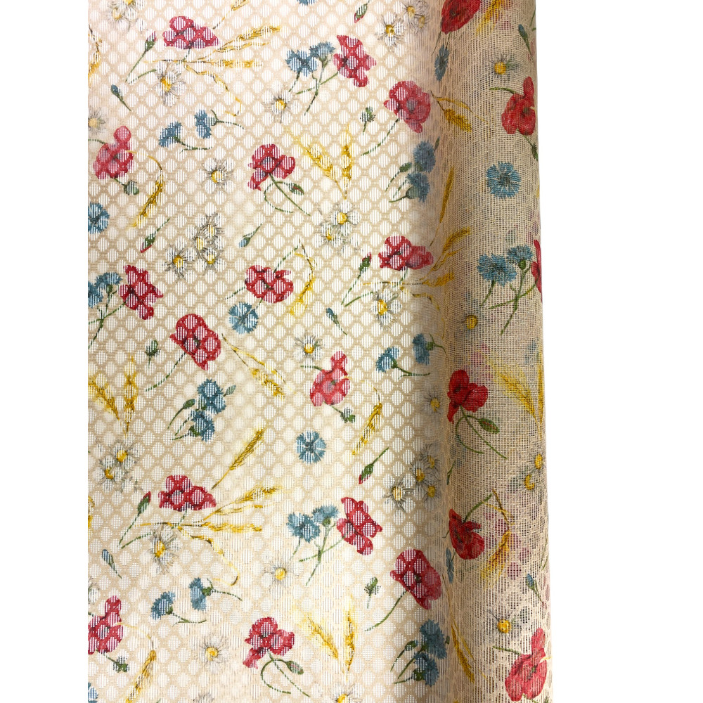 Poppy Floral Fancy Meter Mosquito Net, Rhombus Net, 150 cm Height, Made in Italy, Easy Installation, Anti Insects