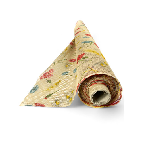 Zanzariera a Metro Fantasia Floreale di Papaveri, Rete Rombo, 150 cm Altezza, Made in Italy, Facile Installazione, Anti Insetti