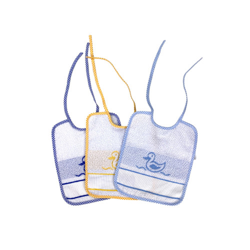 MOHN © BABY LÄTZCHEN SET FÜR MÄNNER cm. 20x24 Knebel mit Schnürsenkeln und AIDA Canvas