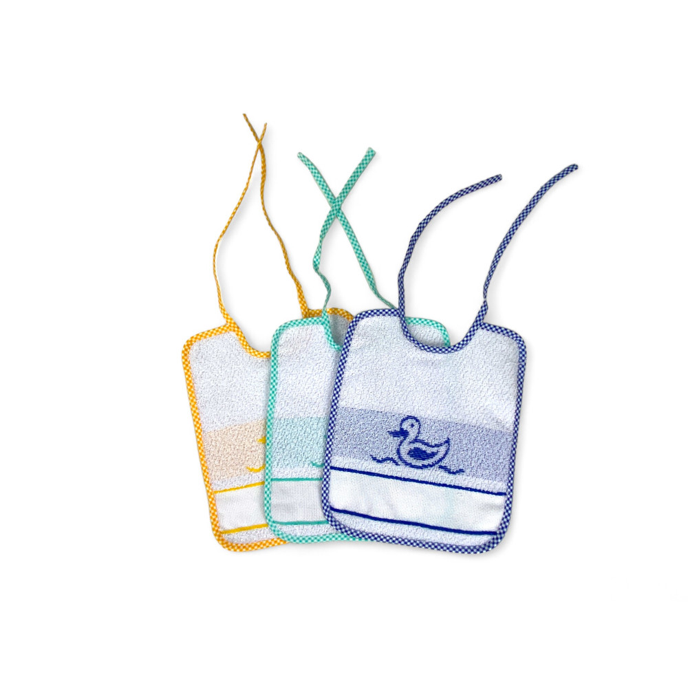 MOHN © BABY LÄTZCHEN SET FÜR MÄNNER cm. 20x24 Knebel mit Schnürsenkeln und AIDA Canvas