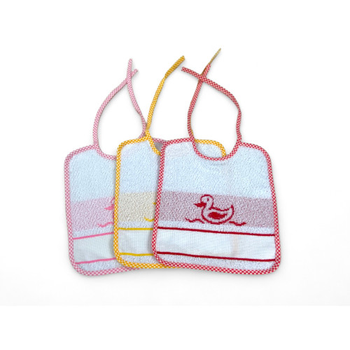 BIB SET FOR GIRLS FEMALE POPPY © cm. 20x24 gag with laces and AIDA canvas