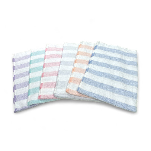 Gestreiftes Baumwollbadetuch-Set 60x100 und 40x60, 6 Stück, 350 gr/qm, einzigartige Farben, Made in Italy, saugfähig und weich