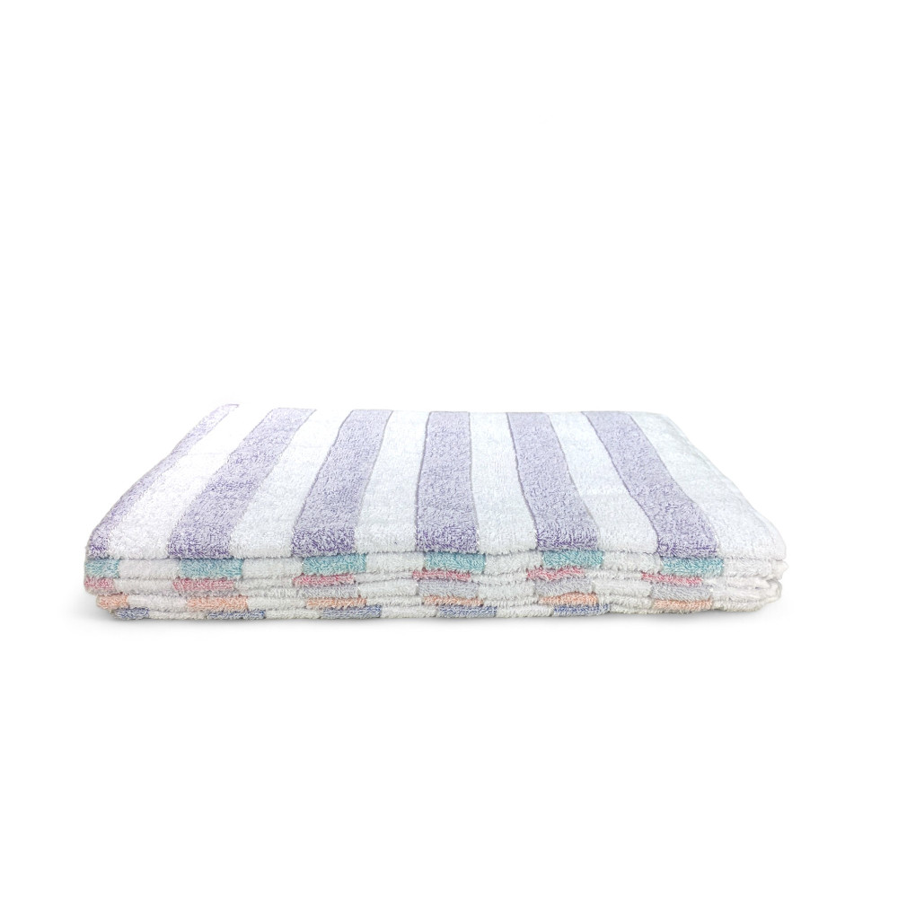 Set de serviettes de bain en coton rayé 60x100 et 40x60, 6 pièces, 350 gr/m², couleurs uniques, fabriqué en Italie, absorbant et