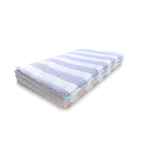 Gestreiftes Baumwollbadetuch-Set 60x100 und 40x60, 6 Stück, 350 gr/qm, einzigartige Farben, Made in Italy, saugfähig und weich