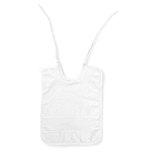 Lot de 6 bavoirs en pur coton blanc avec lacets, toile Aïda pour la broderie, double face 25x35 cm, haute résistance, fabriqué e