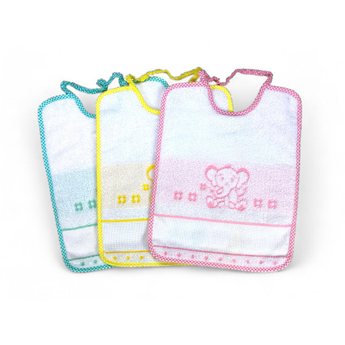 SET BAVAGLINI BAMBINA FEMMINA POPPY © cm. 24x30 bavaglio con elastico e tela AIDA