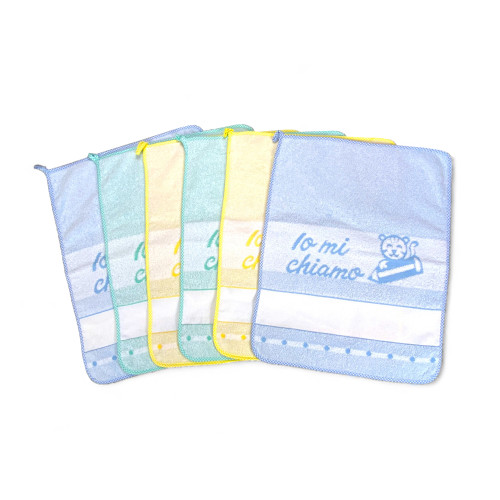 Serviettes de jardin d’enfants 40x55 cm, pur coton double face, set de crèche, toile Aida à broder, fabriquée en Italie, douce e