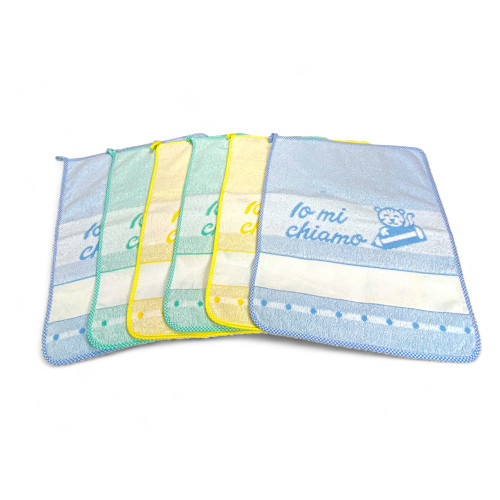 Kindergartenhandtücher 40x55 cm, Double Face aus reiner Baumwolle, Kinderzimmer-Set, Aida Canvas zum Besticken, Made in Italy, w