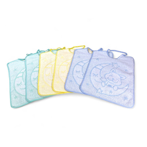 SET BAVAGLINI BAVETTE bambini e bambine mini JACK © cm. 26x34 bavaglio con elastico in puro cotone
