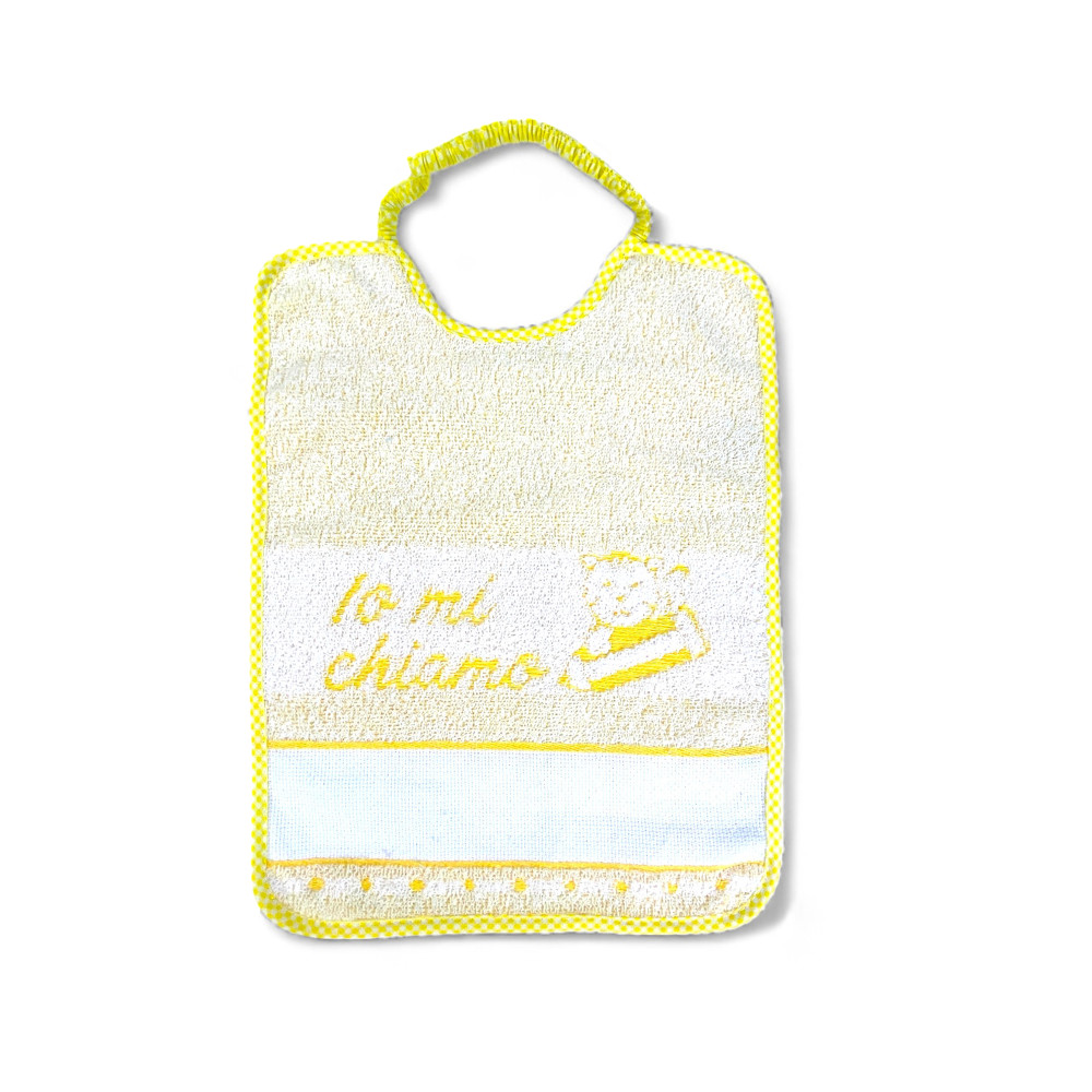 100% Cotton Kindergarten Bibs with AIDA Canvas to Embroider, 25x34 cm, Customizable Bibs Set "Io Mi Chiamo", Made in Italy