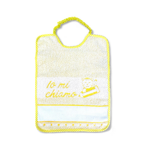 Bavoirs de jardin d’enfants 100% coton avec toile AIDA à broder, 25x34 cm, Set de bavoirs personnalisables « Io Mi Chiamo », Fab
