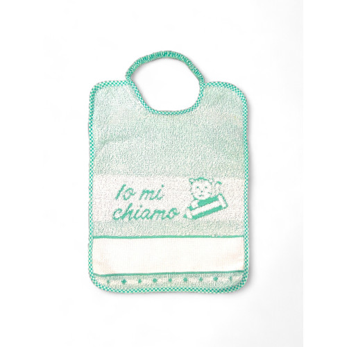 Bavaglini Asilo 100% Cotone con Tela AIDA da Ricamare, 25x34 cm, Set  Bavette Personalizzabili "Io Mi Chiamo", Made in Italy
