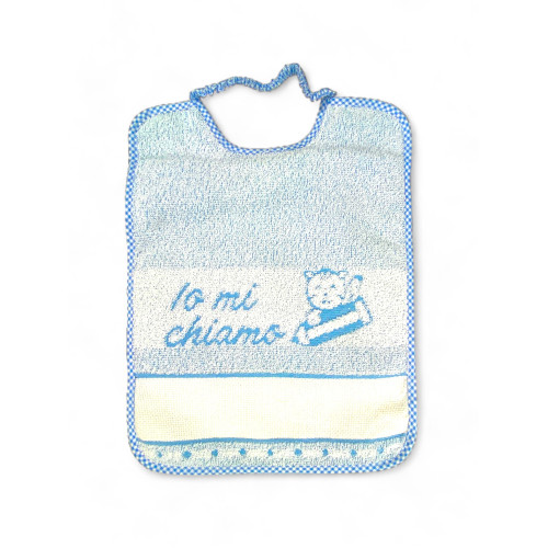Bavoirs de jardin d’enfants 100% coton avec toile AIDA à broder, 25x34 cm, Set de bavoirs personnalisables « Io Mi Chiamo », Fab
