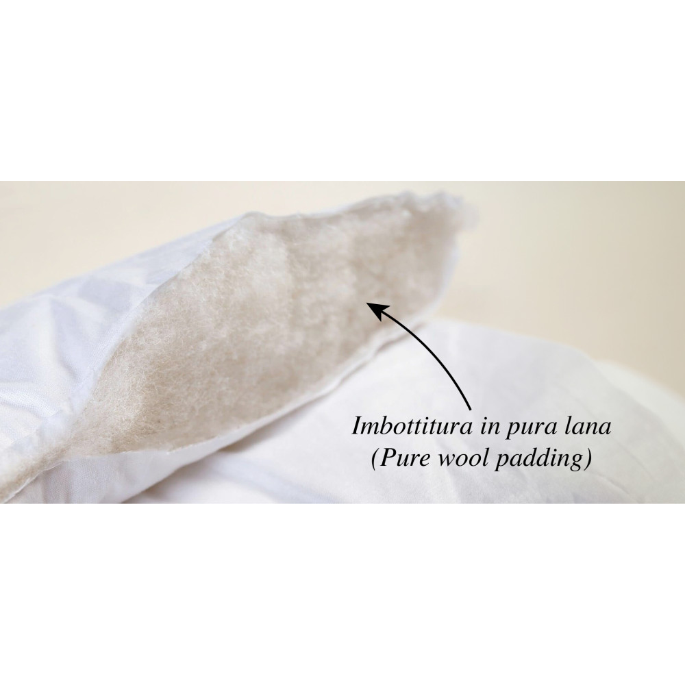 Piumino Invernale in pura Lana 100% Naturale, Wool Emotion, Rivestimento in Cotone Bianco Morbido, Profilo Argentato, 500gsm