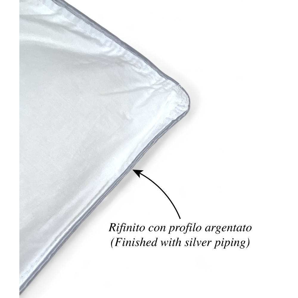 Doudoune d’hiver en pure laine 100% naturelle, Wool Emotion, Housse en coton blanc doux, profil argenté, 500g/m²