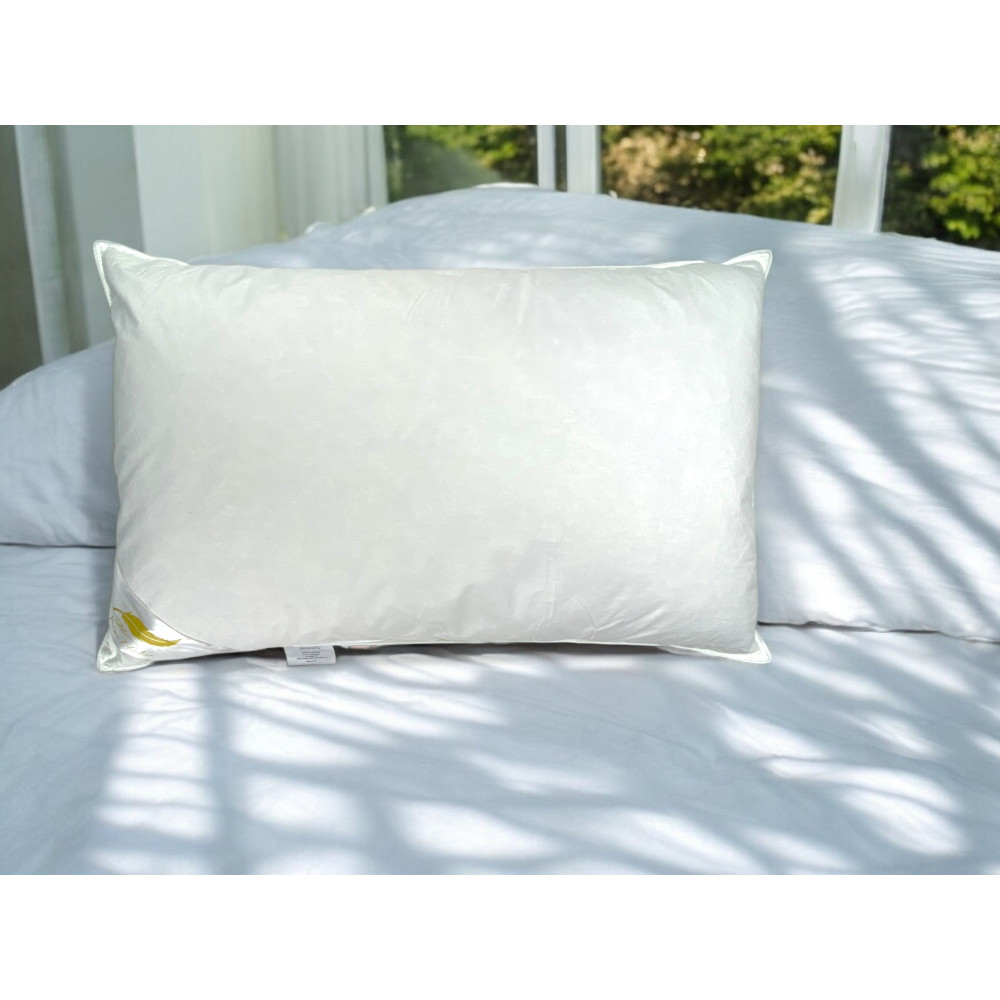 Guanciali Piume d'Autore, Set di 2 Cuscini Letto Matrimoniale Piuma d'Oca 50x80 cm, 1100g, Morbidi, Ipoallergenici e Ergonomici