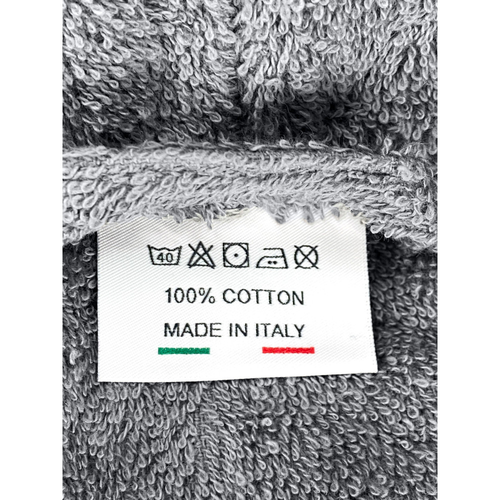 ACCAPPATOIO in Spugna a SCIALLE Senza Cappuccio Grigio in Puro Cotone Made in Italy