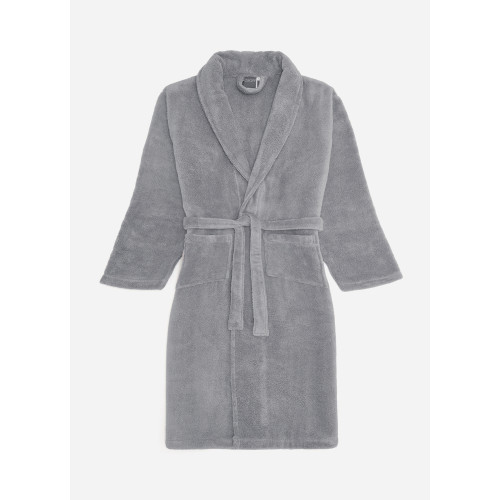 ACCAPPATOIO in Spugna a SCIALLE Senza Cappuccio Grigio in Puro Cotone Made in Italy