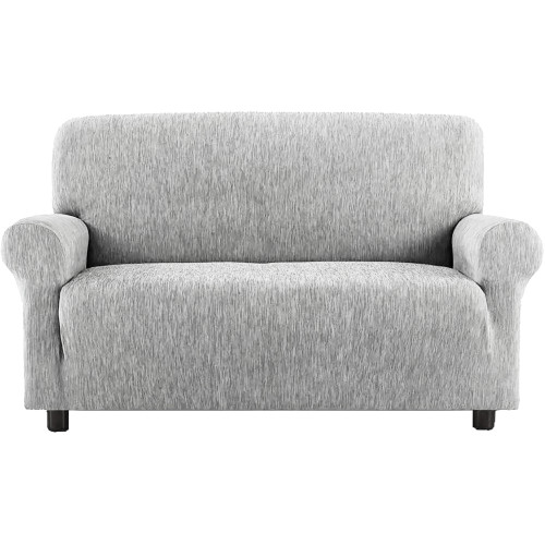 Housse de canapé extensible New York Grey Melange, résistante aux rayures, pour canapés avec accoudoirs, housse de canapé univer