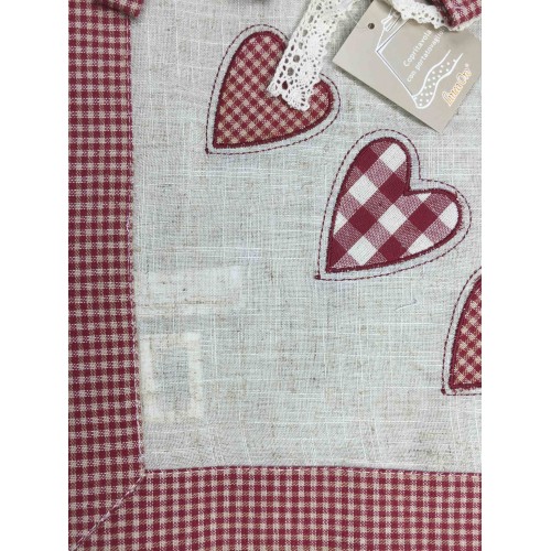 NAPPE DE TABLE DE SALLE À MANGER TYROL MAGGIE DE COEUR ROUGE AVEC PORTE-SERVIETTES