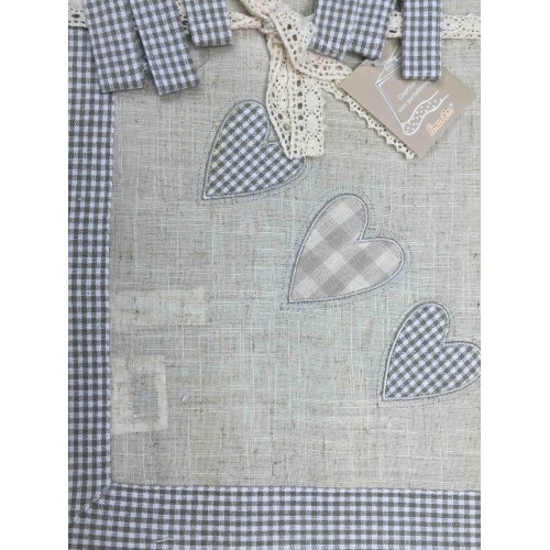 TOVAGLIA COPRITAVOLO TIROLESE MAGGIE CUORE BEIGE CON PORTATOVAGLIOLI