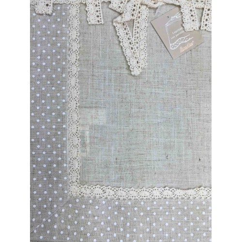 TIROLER TISCHDECKE TISCHDECKE MOLLY POLKA DOTS WEISS MIT SERVIETTENRING