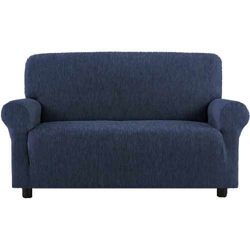 Copridivano Blu Unito Elasticizzato New York, Antigraffio, per Divani con Braccioli, Telo Divano Universale, Made in Italy