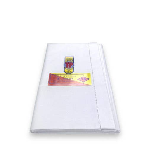 Tb Poirino sábana superior de algodón retorcido, pespunte bordado, tejido grueso - 3 tallas - made in italy