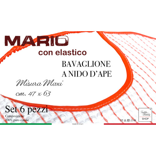 Mordaza para Adultos y Mayores con Banda Elástica MARIO | Juego de nido de abeja de algodón de 6 piezas, absorbente, 47x63 cm |