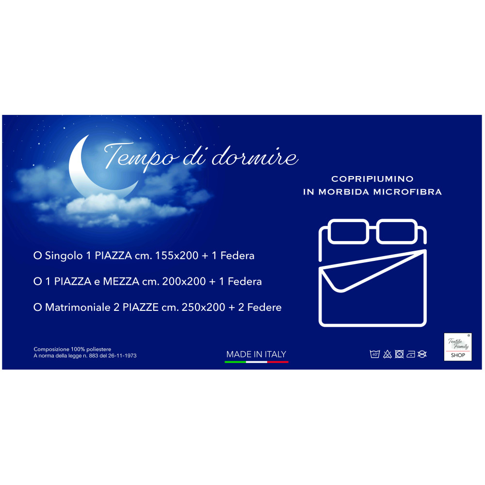 Funda nórdica Blue Stripe en suave microfibra | Mano de pesca | Lavable a máquina | Hecho en Italia