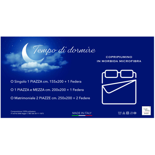 Copripiumino Stripe grigio in morbida microfibra | Manopesca | lavabile in lavatrice | Made in Italy