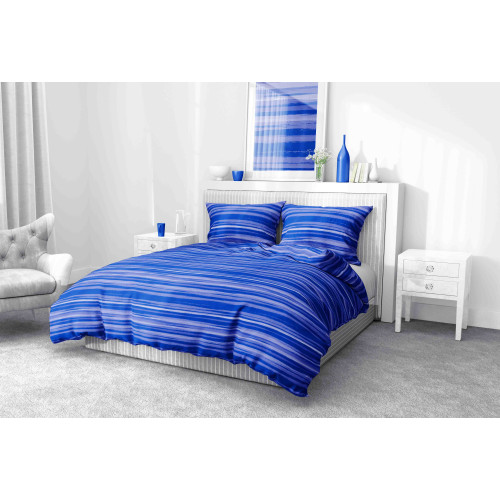 Blue Stripe duvet cover in soft microfiber | Fishing Hand | Machine washable | Made in Italy