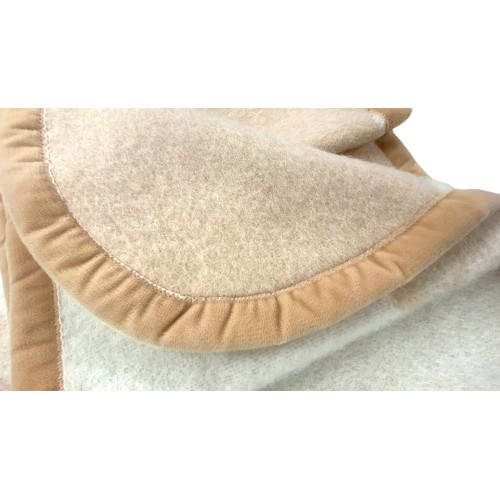 Coperta Flower in 100% Pura Lana Morbida e Calda con Bordino in Velluto - Comfort ed Eleganza, Design Classico - Made in Italy
